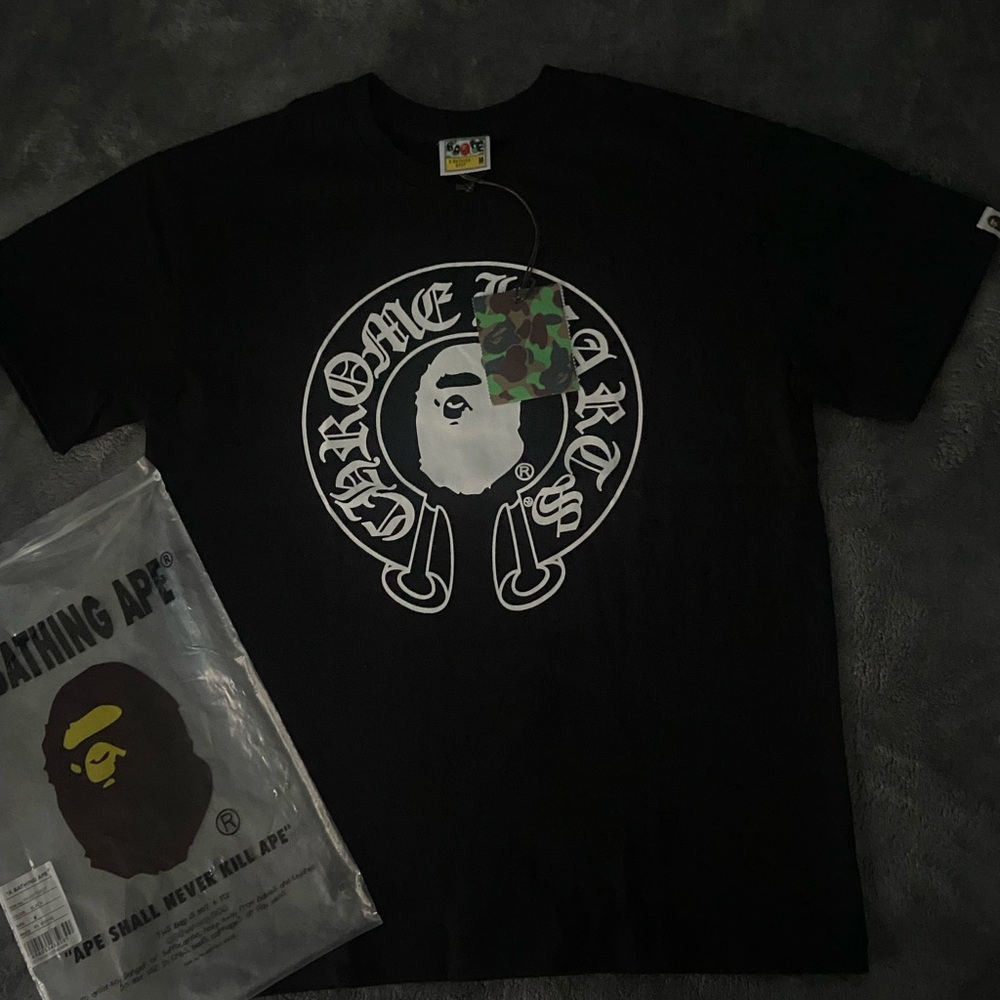 Bape Black and White Graphic Tee